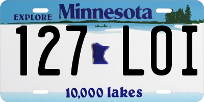 MN license plate 127LOI