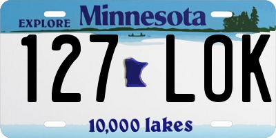 MN license plate 127LOK