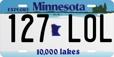 MN license plate 127LOL