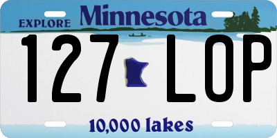MN license plate 127LOP