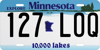 MN license plate 127LOQ