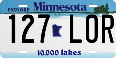 MN license plate 127LOR