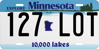 MN license plate 127LOT