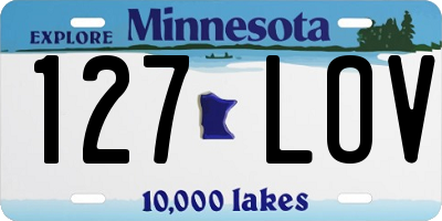 MN license plate 127LOV