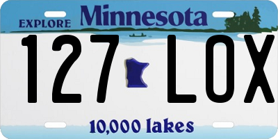 MN license plate 127LOX