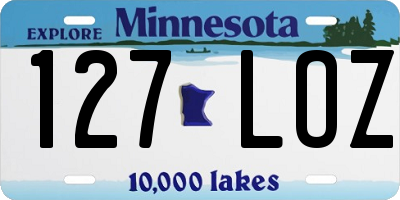 MN license plate 127LOZ