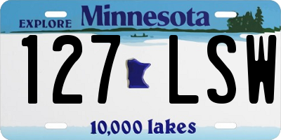 MN license plate 127LSW