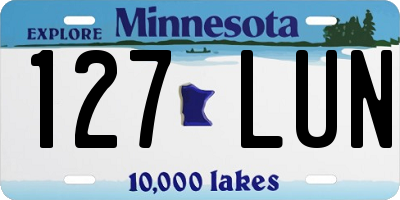 MN license plate 127LUN