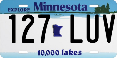 MN license plate 127LUV