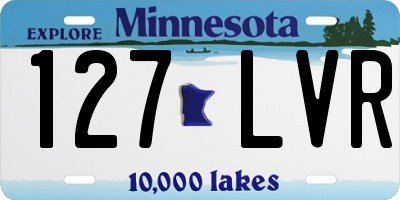MN license plate 127LVR