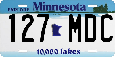 MN license plate 127MDC