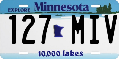 MN license plate 127MIV