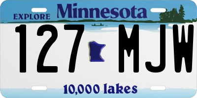 MN license plate 127MJW