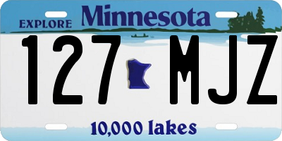 MN license plate 127MJZ