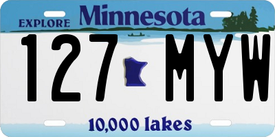 MN license plate 127MYW