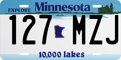 MN license plate 127MZJ