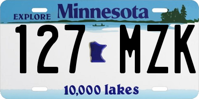 MN license plate 127MZK