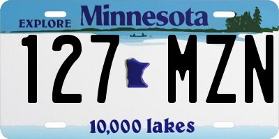 MN license plate 127MZN