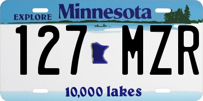 MN license plate 127MZR
