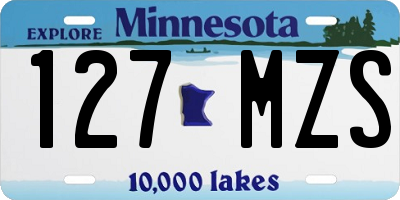 MN license plate 127MZS