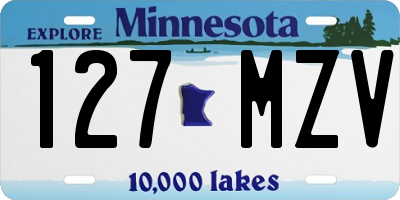 MN license plate 127MZV