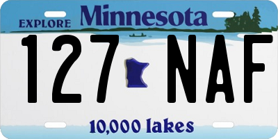 MN license plate 127NAF