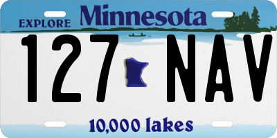 MN license plate 127NAV
