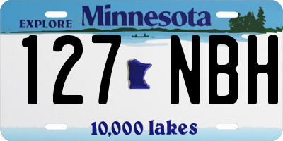 MN license plate 127NBH