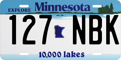 MN license plate 127NBK