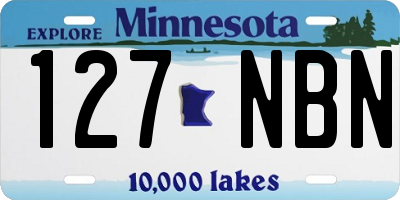 MN license plate 127NBN