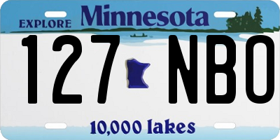 MN license plate 127NBO