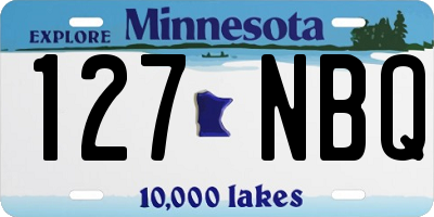 MN license plate 127NBQ