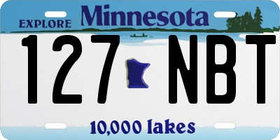 MN license plate 127NBT