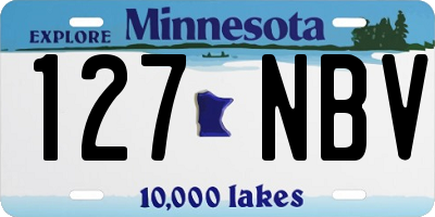 MN license plate 127NBV