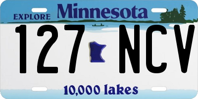MN license plate 127NCV