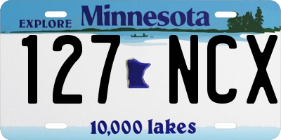 MN license plate 127NCX