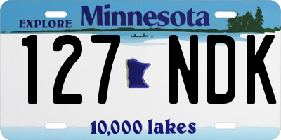 MN license plate 127NDK