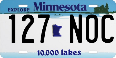 MN license plate 127NOC