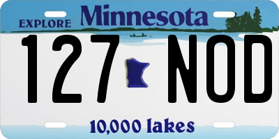 MN license plate 127NOD