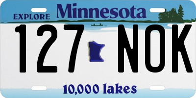 MN license plate 127NOK