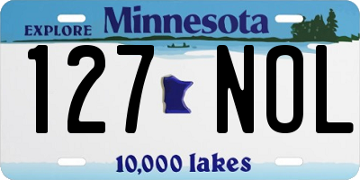 MN license plate 127NOL