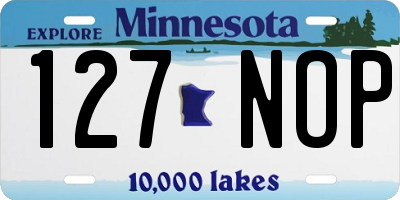 MN license plate 127NOP