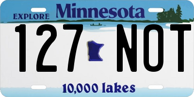 MN license plate 127NOT
