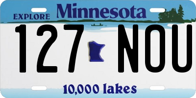 MN license plate 127NOU