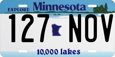 MN license plate 127NOV