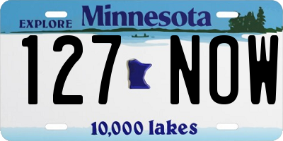 MN license plate 127NOW