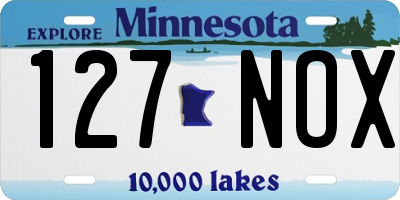 MN license plate 127NOX