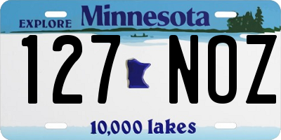 MN license plate 127NOZ