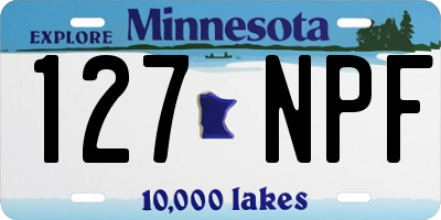 MN license plate 127NPF