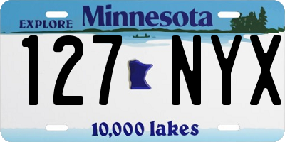 MN license plate 127NYX